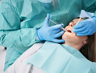 Sedated patient receives dental care