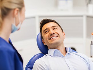 Man smiling in the dental chair