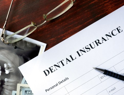 Dental insurance form on a table